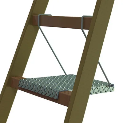 PROTEC.CLASS Einhängetritt PETHB | für Breitsprossen-Stehleiter | Aluminium Plattform | bis 150 kg | vormontiert