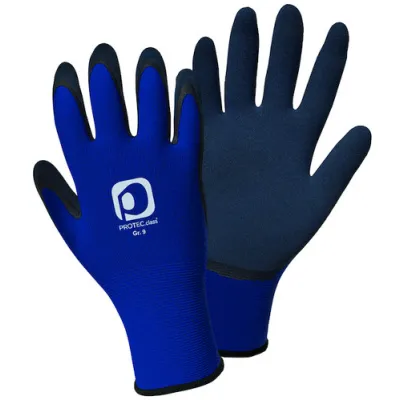 PROTEC.CLASS Feinstrickhandschuh PFSHL10 | Montagehandschuh Nylon-Elasthan | Latexbeschichtung | Gr. 10 | blau