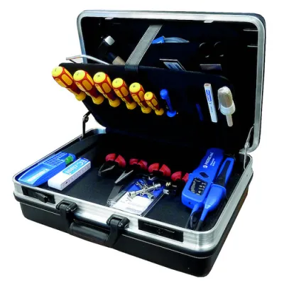 Protec.class Werkzeugkoffer PGK28 | 28-tlg. Gesellenkoffer | VDE-Werkzeuge | ABS | 460x160x310 mm | schwarz