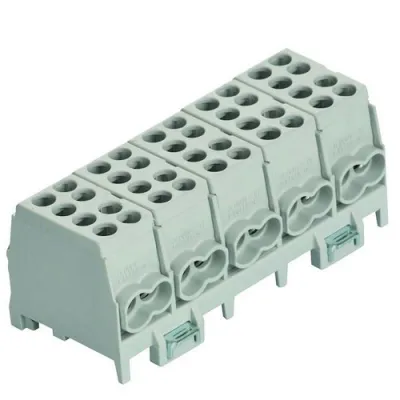 PROTEC.CLASS Hauptleitungs-Abzweigklemme PHLAK25225GR 05105384 | DIN-Schiene | 25/16mm² | 5-polig | Messing | grau