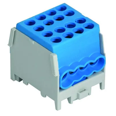 PROTEC.CLASS Hauptleitungs-Abzweigklemme PHLAK2526BL | 25/16mm² | DIN-Tragschiene | VDE | Messing verzinnt | IP20 | Blau