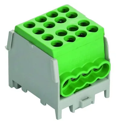 PROTEC.CLASS Hauptleitungsabzweigklemme PHLAK2526GN 25/16mm² | DIN-Tragschiene | VDE | IP20 | Messing | grün