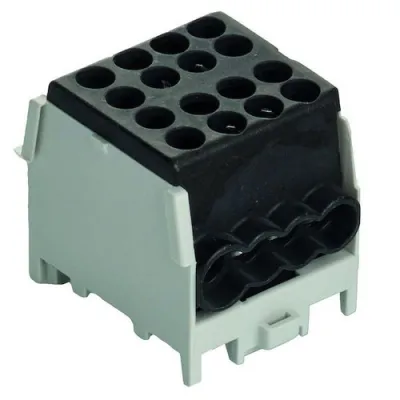 PROTEC.CLASS Hauptleitungs-Abzweigklemme PHLAK2526SW 25/16mm² | DIN-Tragschiene 35mm | VDE | Messing | IP20 | schwarz