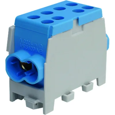 PROTEC Hauptleitungs-Abzweigklemme PHLAK3522BL 05104605 | 35/25mm² | 1-polig | DIN-Schiene | VDE zertifiziert | grau