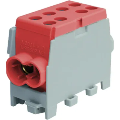 PROTEC Hauptleitungs-Abzweigklemme PHLAK3522BR 05104602 | 1-polig | 35/25 mm² | Tragschienenmontage | VDE | grau