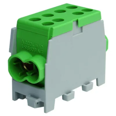 PROTEC Hauptleitungs-Abzweigklemme PHLAK3522GN | 1-polig | 35/25 mm² | Tragschiene 35 mm | VDE | Kunststoff | grau