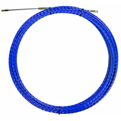 PROTEC.CLASS Einziehband PKEZE 3X15000 Edelstahl | Ø 3 mm | 15 m Länge | Kunststoffummantelung | M4 Gewinde | Blau
