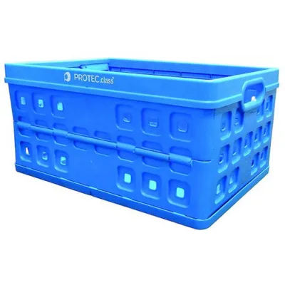 PROTEC.CLASS Klappbox PKLABO 4 054200 | Faltbox 46 Liter | stabil | lebensmittelecht | Polypropylen | blau | stapelbar