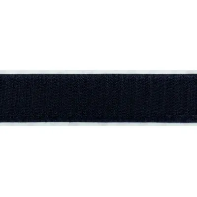 PROTEC.CLASS Klettband PKLETH25 | 20 mm breit | selbstklebend | Hakenband | 25 m Rolle | schwarz | zuschneidbar
