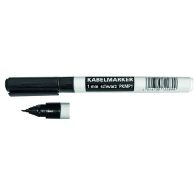PROTEC.CLASS Kabelmarker PKMP1 | Permanent Marker 1 mm | Schwarz | wasserfest | für Kabel & Materialien | 10 Stück