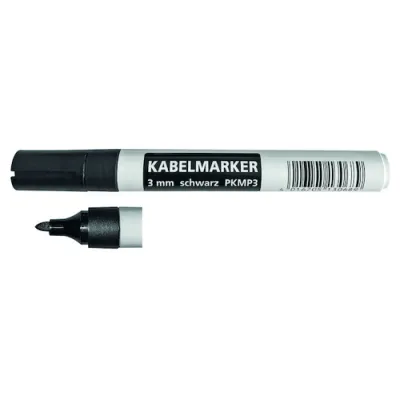 PROTEC.CLASS Kabelmarker PKMP3 | Kabelbeschriftung 3mm | wasserfest | für Kunststoff, Metall, Holz | schwarz | 10 Stück