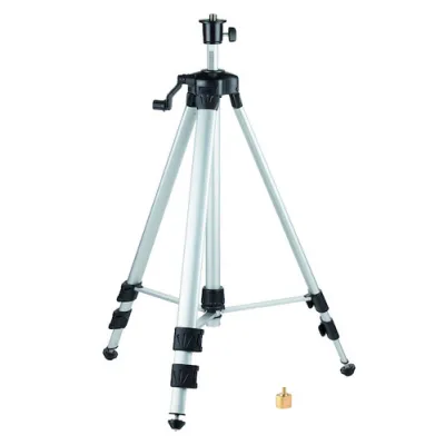 PROTEC.CLASS Kurbelstativ PKS120 | Aluminium Stativ für Kreuzlinienlaser | 120 cm Teleskopauszug | 5/8" Adapter