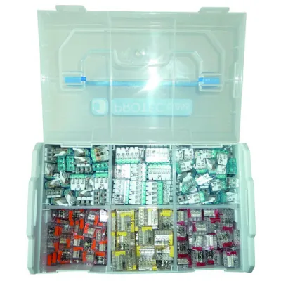 PROTEC.CLASS Steckklemmen-Sortimentsbox PLBOXXMSK | 441-teilig | L-BOXX Mini | transparent | lebensmittelecht