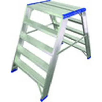 Protec.class PLET24 Stehleiter 2x4 Stufen | Aluminium Plattformleiter | 2,24 m Arbeitshöhe | 150 kg Traglast