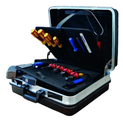 PROTEC.CLASS Werkzeugkoffer bestückt PLKB 25 | Lehrlingskoffer | 25-tlg. VDE Werkzeugset | Kunststoff | 460x315x169 mm