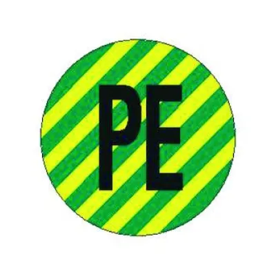 PROTEC.CLASS Aufkleber Schutzleiterkennzeichnung PLKZPE | Vinylfolie weiß | wisch- & wasserfest | 20 Stück