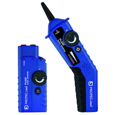 PROTEC.CLASS Leitungssucher Set PLSSF | fremdspannungsfest 400V | Leitung orten Wand & Kabelkanal | inkl. Tasche