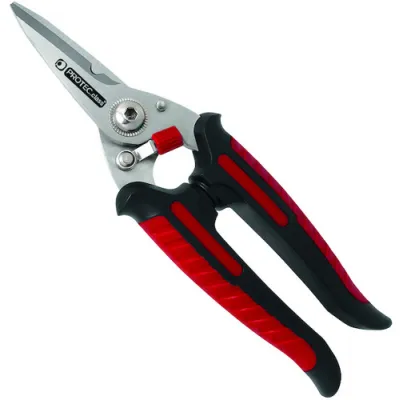 PROTEC.CLASS Elektrikerschere PMFES | Multifunktion | Edelstahlklinge | 185 mm | ergonomisch | rutschfest | für Kabel