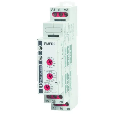 PROTEC.CLASS Multifunktionszeitrelais PMFR 2 | 2 Wechsler | 8A | 10 Zeitfunktionen | 230V | Schiene 35 mm