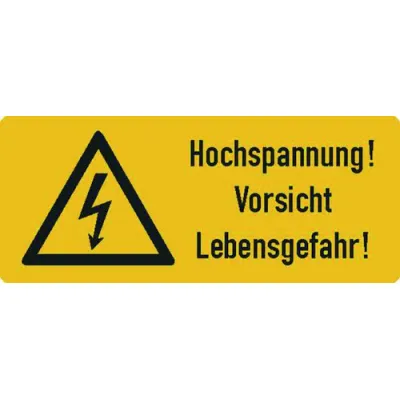 PROTEC Maschinenschild PMSHL 052554 | Hochspannung Warnschild | 10 Stück | ASR A1.3 ISO 7010 | Einheitsgröße