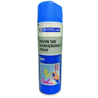 PROTEC.CLASS Markierungsspray 05105499 | Sprayfarbe Beton Mauerwerk Asphalt Holz Metall | Acrylharzlack | 500ml | blau