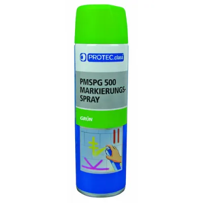 PROTEC.CLASS Markierungsspray PMSPGR500 | Markierspray für Beton, Asphalt, Holz, Metall | 500ml grün | wetterfest