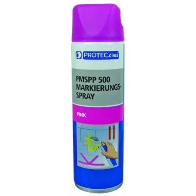 PROTEC Markierungsspray PMSPP 500 | leuchtpink | 500ml | Acrylharzlack | schnelltrocknend | wetterfest | für Beton, Holz