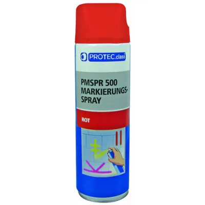 PROTEC Markierungspray PMSPR 500 | 500ml | leuchtrot | Acrylharzlack | schnelltrocknend | wetterfest | abriebfest