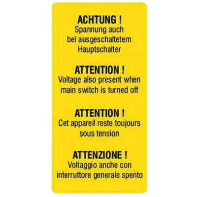 Elektro Wandelt Maschinenschild PMSSH | Warnschild Hochspannung & Lebensgefahr | 10 Stück | gelb | nach ISO 7010