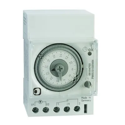 PROTEC.Class Tages-Zeitschaltuhr PMSU21GSWN | Analog | 24h Programm | 1 Kanal | DIN-Schiene | 230V | 6 Jahre Gangreserve