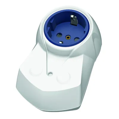 PROTEC.CLASS Zwischenstecker Netzfilter PNFZS | Breitband Störspannungsfilter 0,15-30 MHz | Typ F | Weiß/Blau