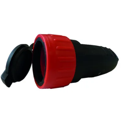 PROTEC.class Gummikupplung PPKU21 SK | 16A | IP44 | verriegelbar | 2+PE | Leitung 0,75–2,5mm² | Polypropylen | schwarz