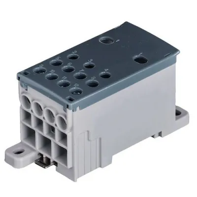 PROTEC.CLASS Phasenverteilungsblock PPVB 25038 | 250A | DIN-Schiene | IP20 | Messing verzinnt | 1-polig | Klappdeckel