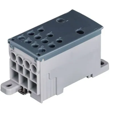 PROTEC.CLASS Phasenverteilungsblock PPVB 40038 | 400A | DIN-Tragschiene | Messing verzinnt | IP20 | Klappdeckel