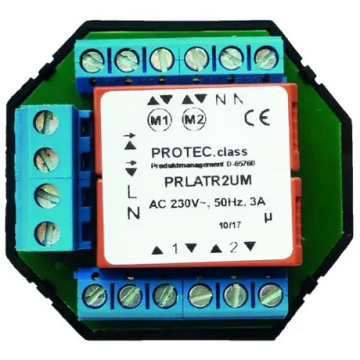 PROTEC.CLASS Trennrelais Unterputz PRLATR2UM | Jalousie- & Rollladensteuerung | 230V AC | 2 Motoren | Weiß