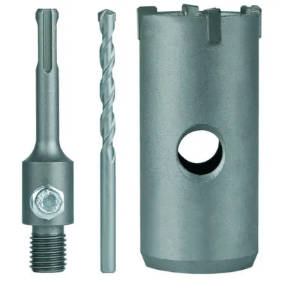 PROTEC.CLASS Schlagbohrkronen-Set PSBKS-82 | 82 mm | SDS-Plus | Hartmetall | für Beton, Stein, Mauerwerk