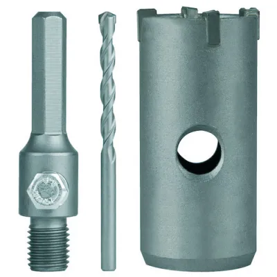 PROTEC.CLASS Schlagbohrkronen-Set PSBKS-SK68 | 68mm | M16 Aufnahme | Hartmetall | für Beton, Stein, Mauerwerk, Ziegel