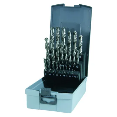 PROTEC Spiralbohrersatz PSBS110 | 19-tlg. 1-10 mm | HSS-G geschliffen | ABS-Box | für Metall, Kunststoff, Bronze