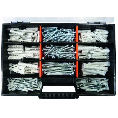 Protec.class Sortimentskoffer PSKDS 05105174 | Dübel & Schrauben Set 340-tlg | Universaldübel | verzinkt