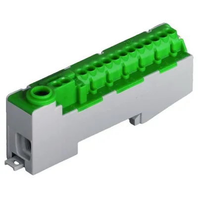 PROTEC.CLASS Schutzleiterklemme PSLKS 15 | 15-polig | steckbar | für DIN-Tragschiene | 80A | 500V | VDE 0603 | grün-gelb