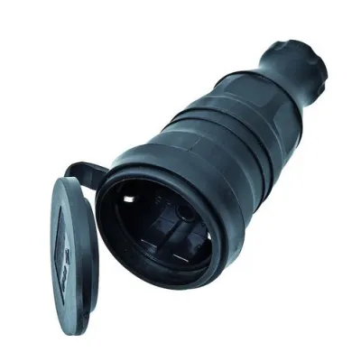 PROTEC.CLASS Elastomer-Kupplung PSMARTK 238663 | Schutzkontaktkupplung 2-polig+PE | 2,5mm² | IP44 | schwarz