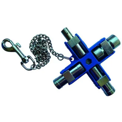 PROTEC.CLASS Schaltschrankschlüssel PSSM 247078 | 9 in 1 Universal Schlüssel | Vierkant 5-10 mm | Dreikant | Kunststoff