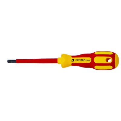 PROTEC Torx-Schraubendreher PTXSD T20 | Größe T20 | Chrom-Vanadium-Molybdän-Stahl | 1000V isoliert | Präzisionsspitze