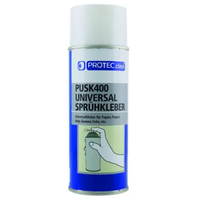 PROTEC.CLASS Universalsprühkleber PUSK400 400ml | starker Sprühkleber | verstellbarer Sprühkopf | vielseitig einsetzbar
