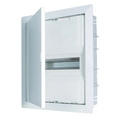 PROTEC.CLASS Hohlwandverteiler PUVH 14-1N | 1-reihig 14 TE | Stahl-Tür | IP30 | 63A | 400V | halogenfrei | Kunststoff