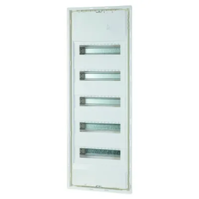 PROTEC.class Hohlwand-Kleinverteiler PUVH 70-5N | 5-reihig 70TE | Verteilerkasten mit Tür | 400V | Stahl | halogenfrei