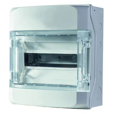 PROTEC.CLASS AP-Verteiler PV112FR | 12TE 1-reihig | IP65 | Aufputz | transparent | halogenfrei | plombierbar