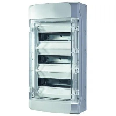 PROTEC.CLASS AP-Verteiler PV336FR 36TE 3-reihig | IP65 Aufputz Verteiler | halogenfrei | transparent | plombierbar