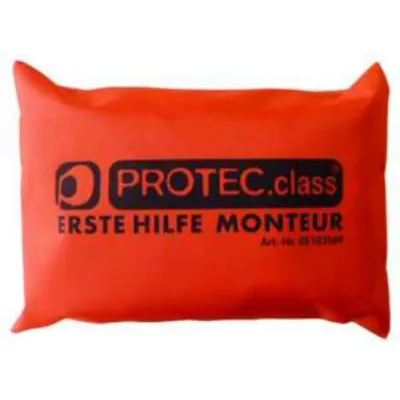 PROTEC.CLASS Erste-Hilfe-Set PVTMM | Verbandtasche Monteur Mobil | 96-teilig | Haltbarkeit 20 Jahre | Nylon | Orange