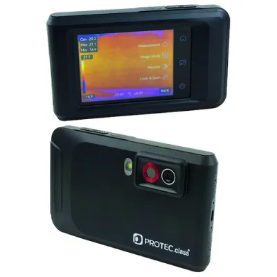 PROTEC.CLASS Wärmebildkamera PWBK | IR-Kamera 256x192 | 8MP CCD | Bluetooth | WiFi | -20° bis 400°C | 16GB | IP54